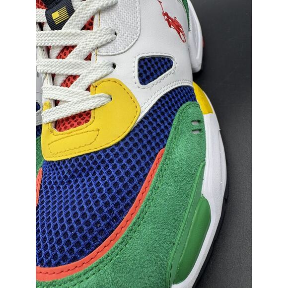 Polo Ralph Lauren JGR PP-SK-ATH athletic shoes White blue green red size 9.5 main image 4